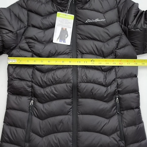 Eddie Bauer Women's Black Down Puffer  Jacket Full Zip Water Repellant Size S - Picture 15 of 16